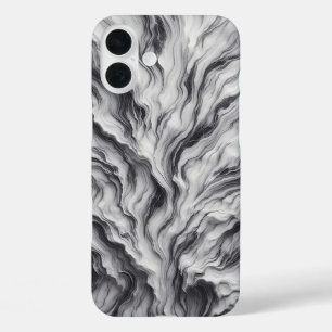iPhone 16 Plus Funda de mármol negro y blanco de lujo - Profundas