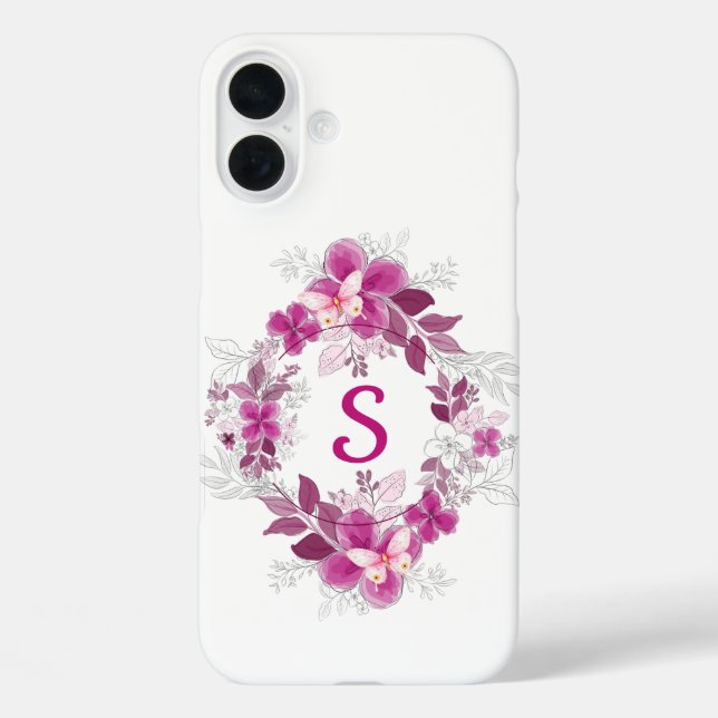 iPhone 16 Plus Funda de teléfono botánica de mariposa floral (Reverso )