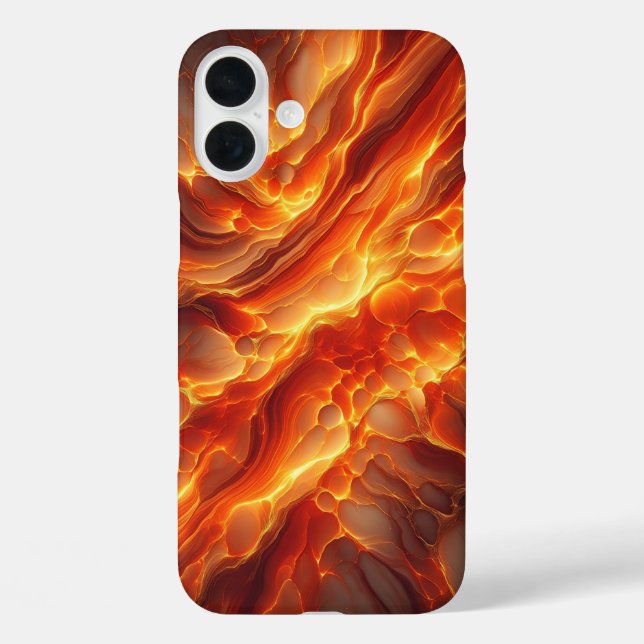 iPhone 16 Plus Funda de teléfono de lava fundida ígnea de lujo qu (Reverso )