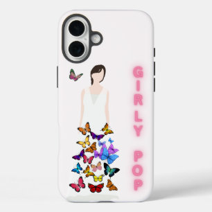iPhone 16 Plus Funda de teléfono de mariposa pop femenina