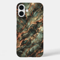 Funda de teléfono de mármol esmeralda profunda de