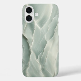 iPhone 16 Plus Funda de teléfono de ónix verde menta de lujo eleg