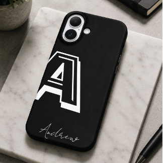 iPhone 16 Plus Funda de teléfono negra - nom personalizado