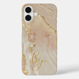 iPhone 16 Plus Funda elegante con tinta al alcohol y monograma pa
