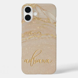 iPhone 16 Plus Funda Monogramada con Brillo y Tinta de Alcohol pa
