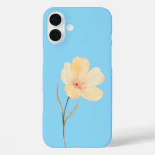 iPhone 16 Plus Funda para iPad de flor de acuarela minimalista