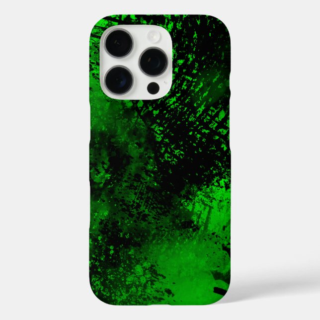 iPhone 16 Pro Funda de efecto de pintura con spray verde para iP (Reverso )