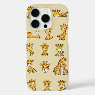 iPhone 16 Pro Funda de teléfono con patrón de jirafa adorable –