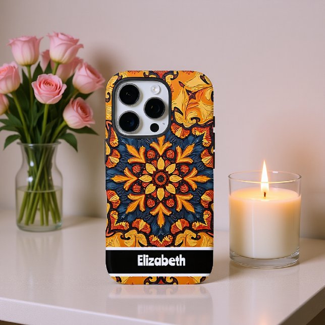 iPhone 16 Pro Funda de teléfono de manala azul personalizable (Subido por el creador)