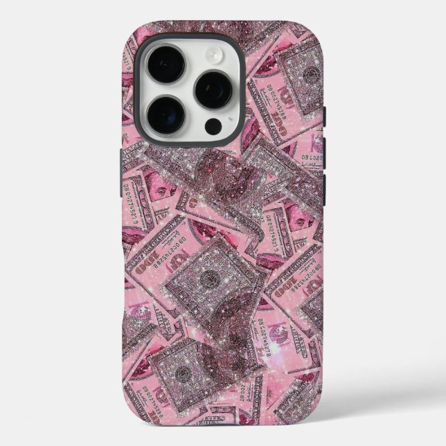 iPhone 16 Pro Funda de teléfono estética de dinero rosa 💸💖 (Reverso )