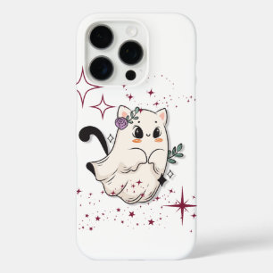 iPhone 16 Pro Funda de teléfono floral celestial gato fantasma l
