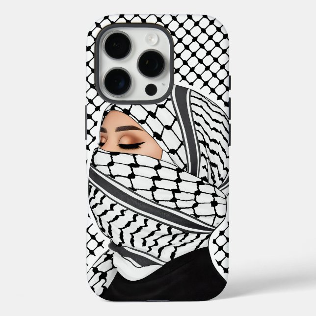 iPhone 16 Pro Funda para teléfono con estampado de Keffiyeh pale (Reverso )