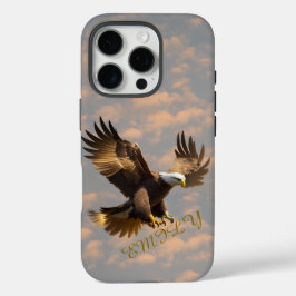 iPhone 16 Pro Funda para teléfono Eagle Sky con nombre personali