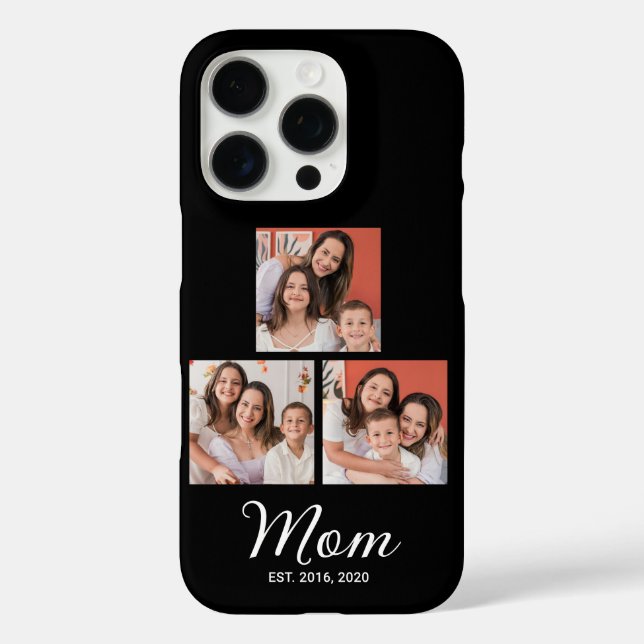 iPhone 16 Pro Mamá Estableció Moderno Script Negro 3 Funda para  (Reverso )