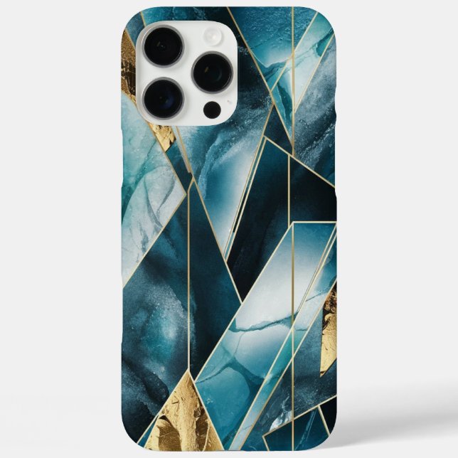 iPhone 16 Pro Max Copper elegante | Opulento femenino Funda de oro V (Reverso )