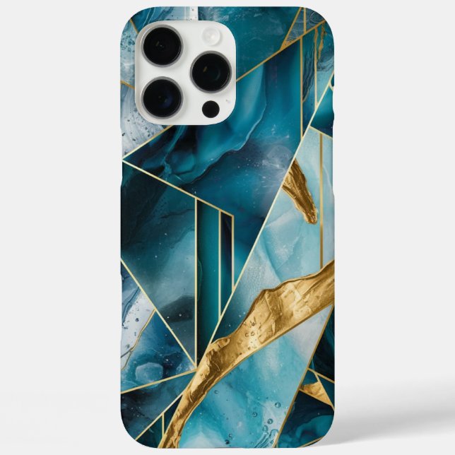 iPhone 16 Pro Max Copper elegante | Opulento femenino Funda de oro V (Reverso )