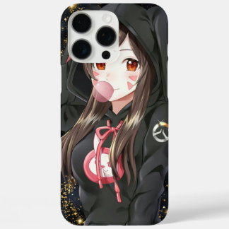 iPhone 16 Pro Max Funda Black, chica, Anime
