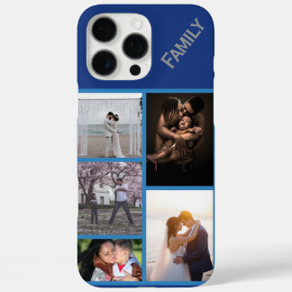 iPhone 16 Pro Max Funda de teléfono azul marino con fotos personaliz