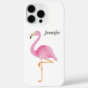 iPhone 16 Pro Max Funda de teléfono celular con flamenco rosa monogr