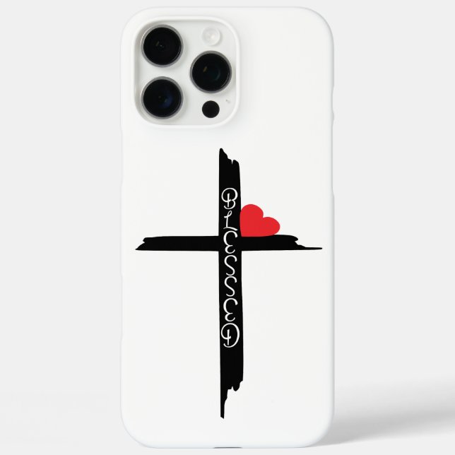 iPhone 16 Pro Max Funda de teléfono cruz bendita (Reverso )