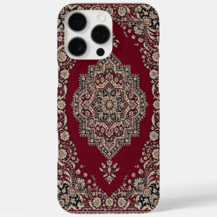 iPhone 16 Pro Max Funda de teléfono de alfombra persa roja clásica –