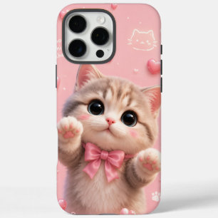 iPhone 16 Pro Max Funda de teléfono de gato adorable