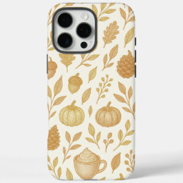 iPhone 16 Pro Max Funda de teléfono de oro elegante para otoño