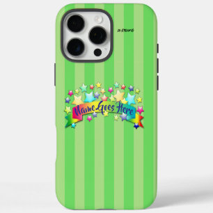 iPhone 16 Pro Max Funda para teléfono celular con franja verde HAMb
