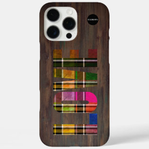 iPhone 16 Pro Max Funda para teléfono celular Plaid Love de HAMbyWG