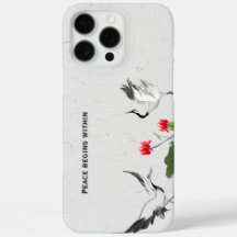 Funda para teléfono con cita de grulla japonesa Ze