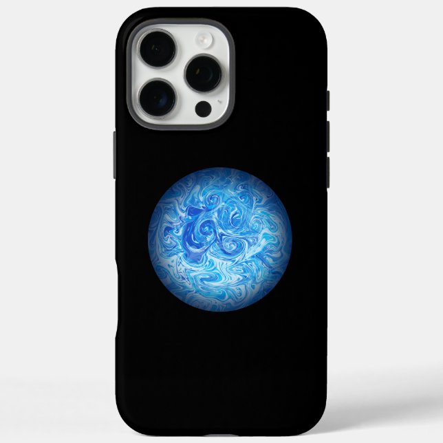 iPhone 16 Pro Max Funda para teléfono de arte fluido Calm Tide (Reverso)