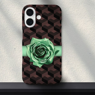 iPhone 16 Rosa retro moderno  geométrico Choker Funda maxima