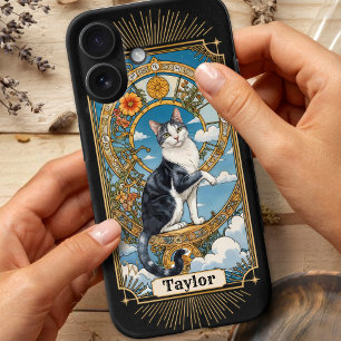iPhone 16 Tarjeta Tarot para gato de Tuxedo funda para iPhon