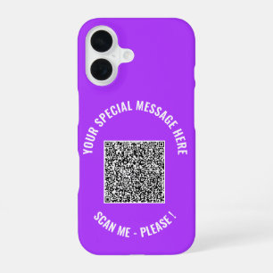 iPhone 16 Tu Texto Personalizado de Código QR Funda para iPh