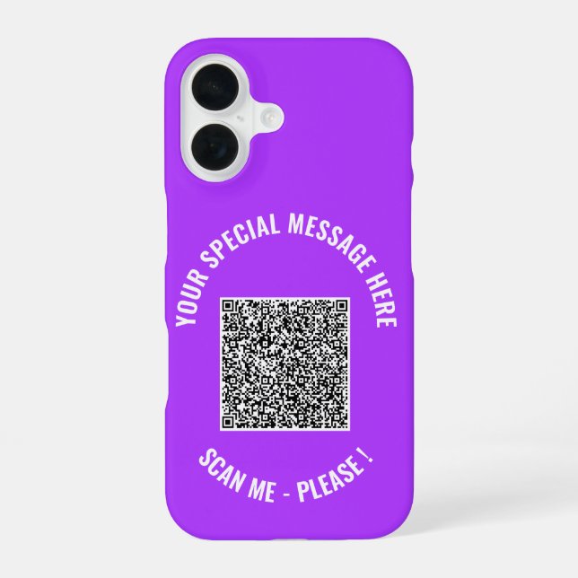 iPhone 16 Tu Texto Personalizado de Código QR Funda para iPh (Reverso )