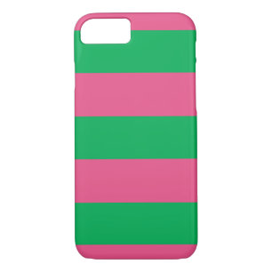 iPhone 7 Funda rayado rosa y verde