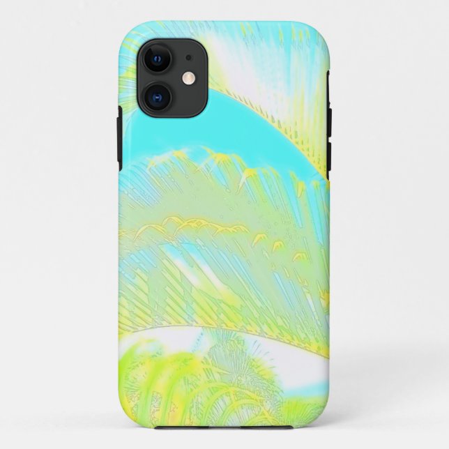 Iphone artístico de la palmera acuarela 5 funda de (Reverso)