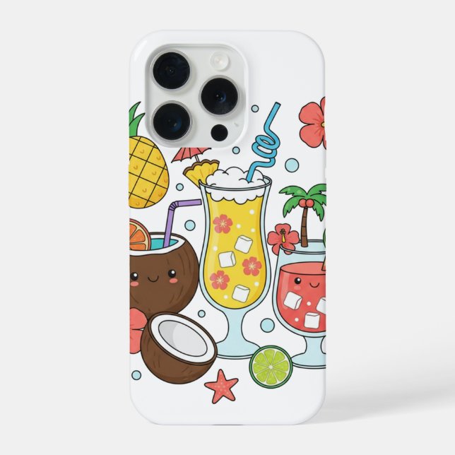 iPhone Bebidas Tropicales – Funda para Teléfono de Cóctel (Reverso )