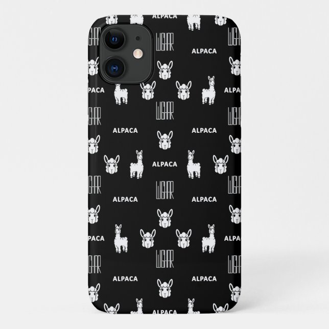 iPhone de Alpaca blanco y negro 11 Fundas de Wigha (Reverso)