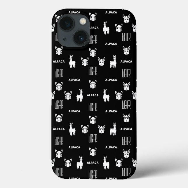 iPhone de Alpaca blanco y negro 13 Fundas de Wigha (Reverso)