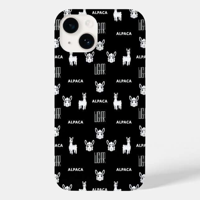 iPhone de Alpaca Blanco y Negro 14 Fundas de Wigha (Reverso )
