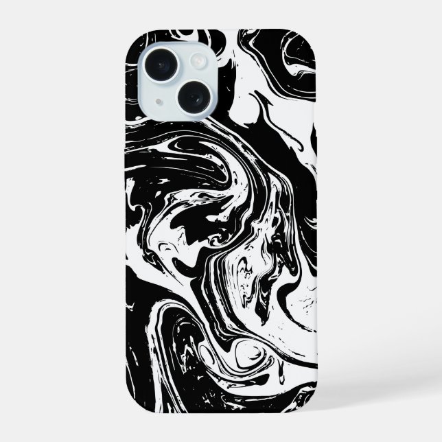 iPhone estilo Mármol blanco y negro 15 (Reverso )