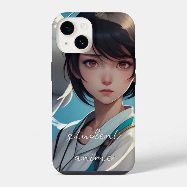iPhone Estudiante Anime Monogramado Funda - Estuche para  (Reverso )