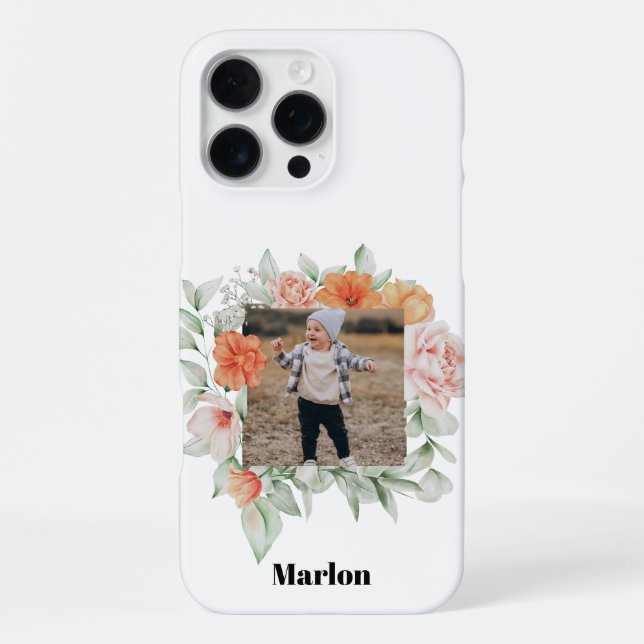 iPhone Flores acuarelas | Su foto | Funda para móvil (Reverso )