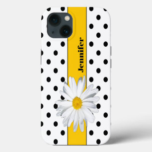 Fondo de Lunares en Blanco y Negro, Funda para iPh