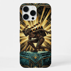 iPhone 16 Pro Max Funda Art Déco Retro de Ciencia Ficción para iPhon