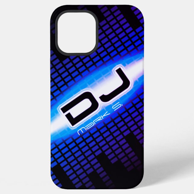iPhone Funda azul real moderna para DJ (diagonal) (Reverso )