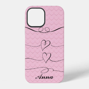 iPhone 12 Funda Cool Trendy Pink Heart Love Case-Mate para i