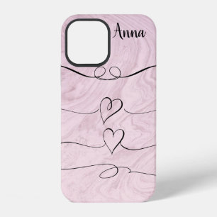 iPhone 12 Funda Cool Trendy Pink Heart Love Case-Mate para i