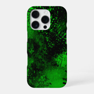 iPhone 16 Pro Funda de efecto de pintura con spray verde para iP